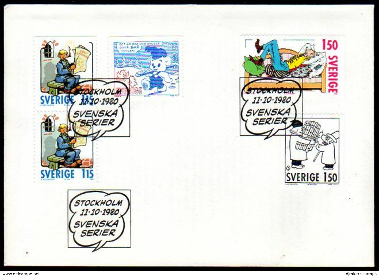 SWEDEN 1980 Comic Characters FDC.  Michel 1124-27 - FDC