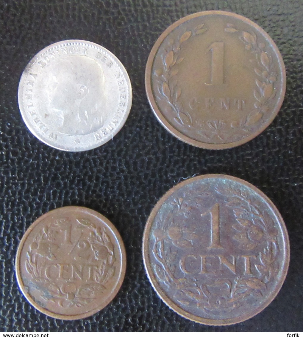 Pays-Bas / Nederland - 4 Monnaies : 10 Cent 1893, 1 Cent 1901, 1/2 Cent 1911, 1 Cent 1917 - Sammlungen