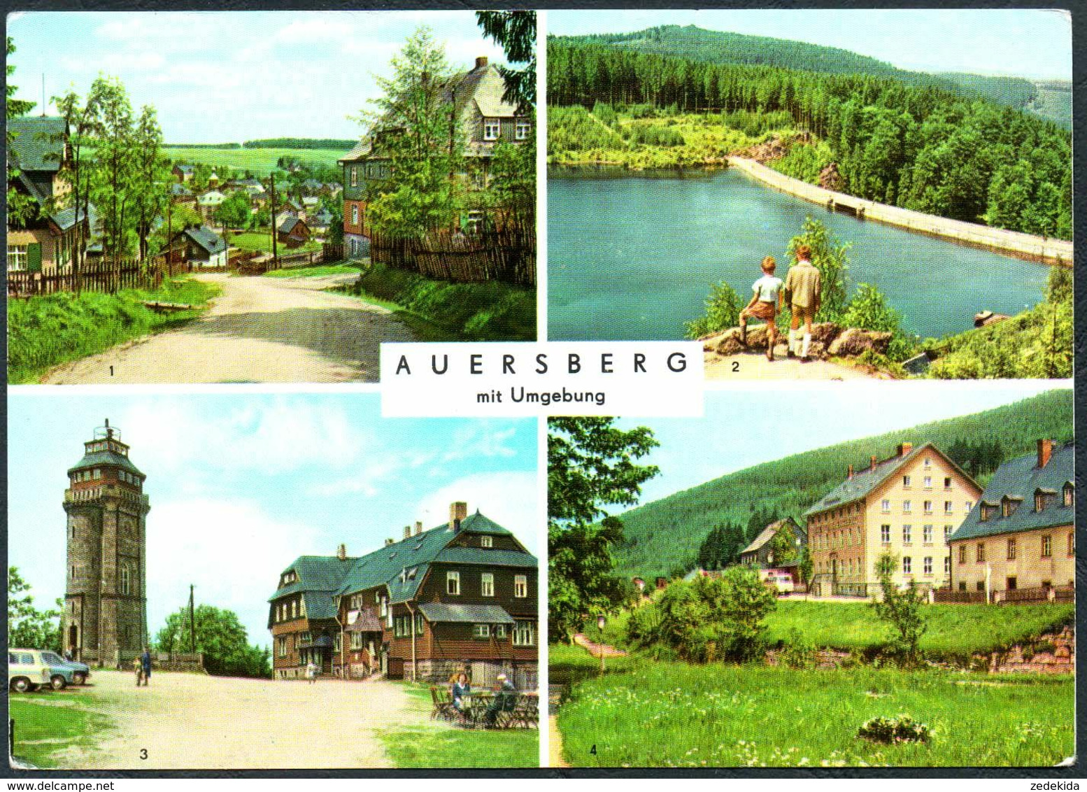 A8675 - TOP Auersberg Talsperre Aussichtsturm HO Gaststätte Konsum Hotel - VEB Bild Und Heimat Reichenbach - Auersberg