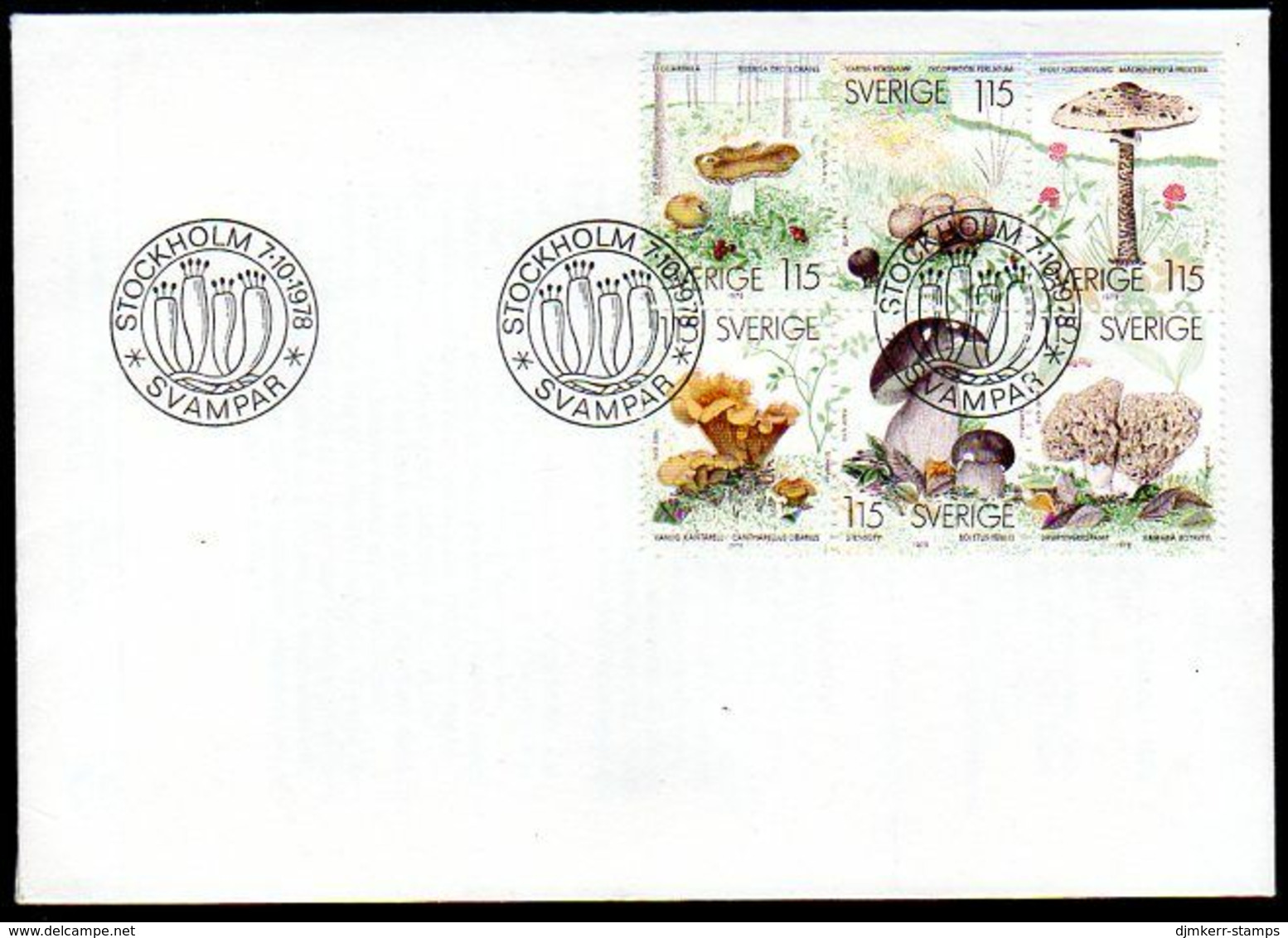 SWEDEN 1978 Fungi FDC.  Michel 1038-43 - FDC