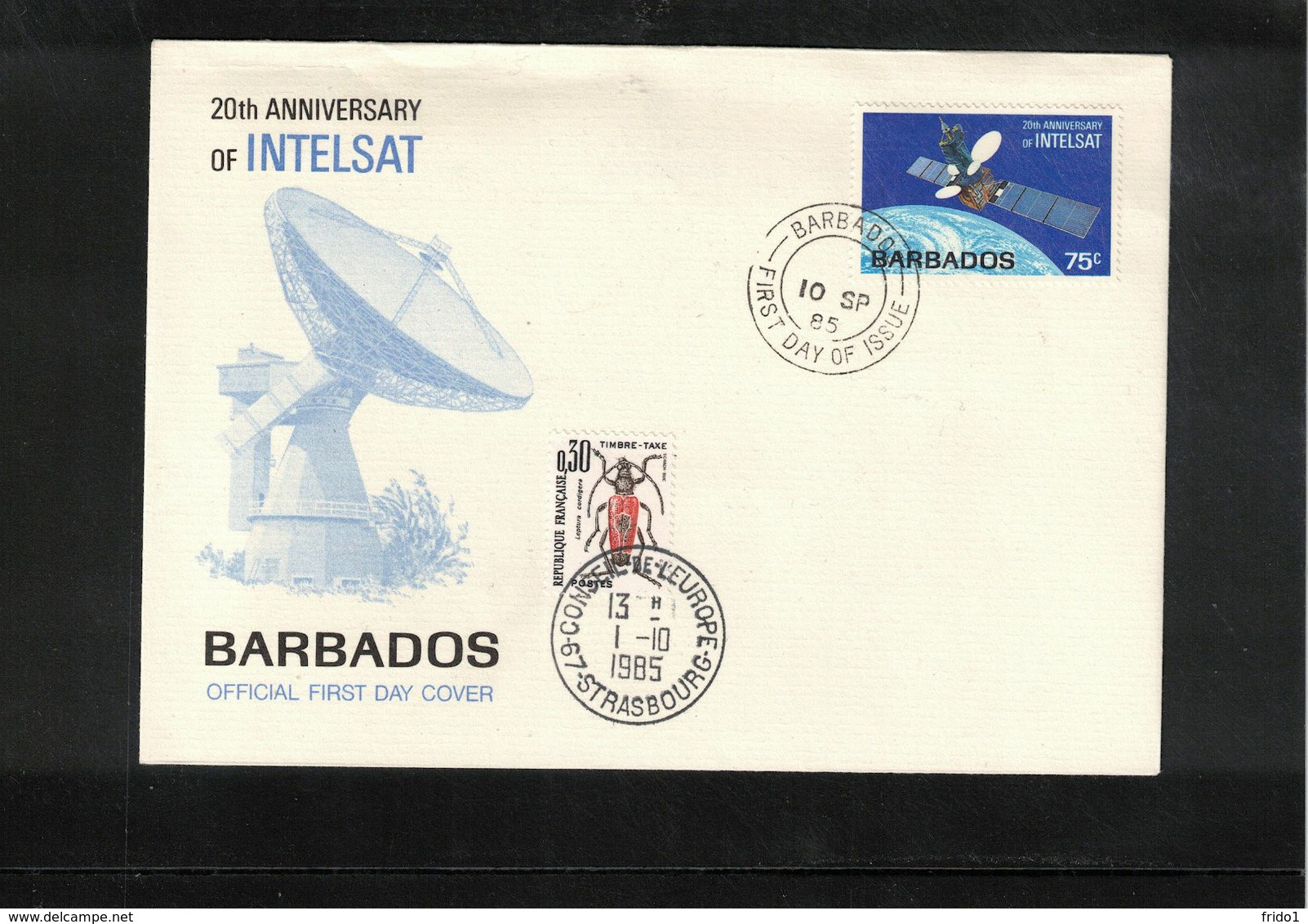 Barbados + Conseil D'Europe 1985 Space / Raumfahrt Intelsat  Anniversary Interesting Letter Limited Edition 250 Copies - Asia