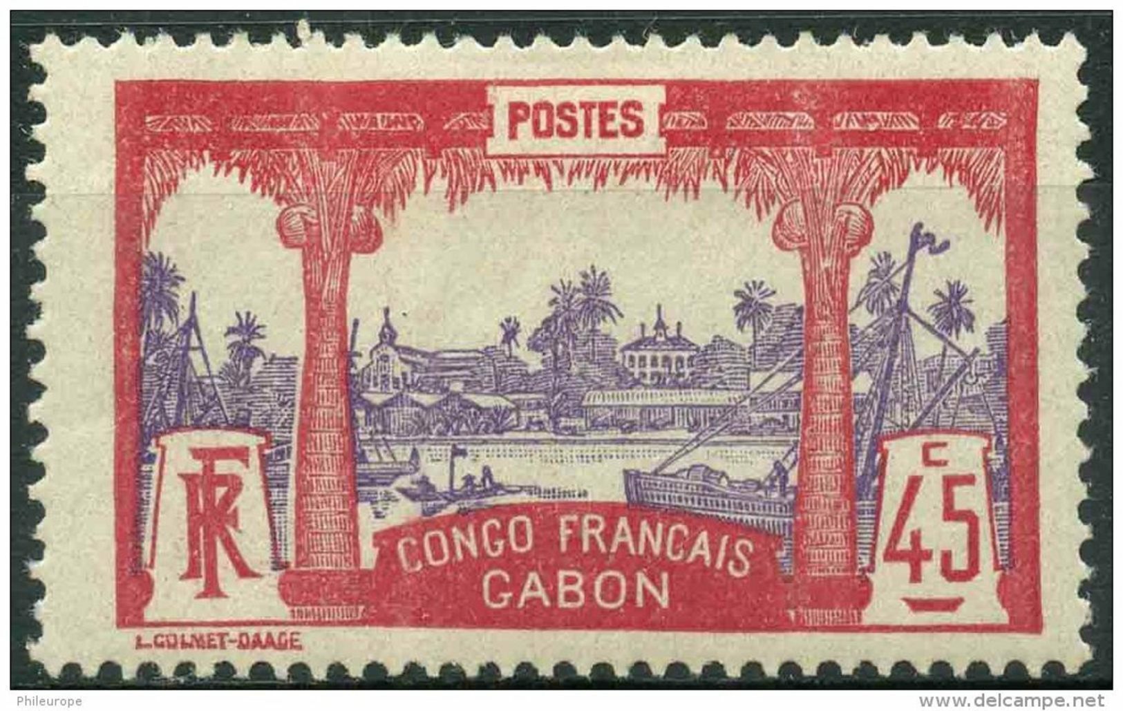 Gabon (1910) N 43 * (charniere) - Autres & Non Classés