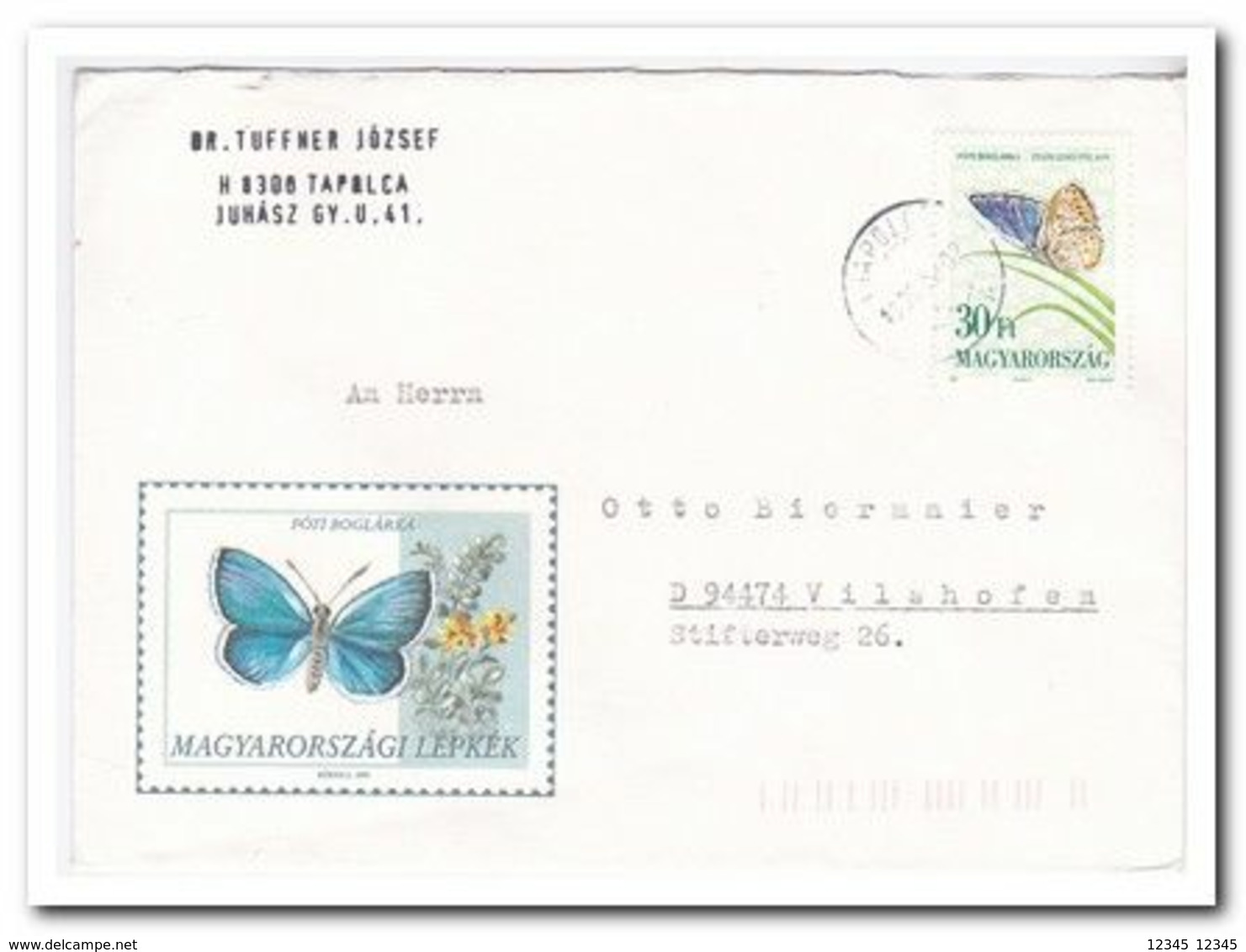 1993, Letter From Tapolca To Vilshofen Germany - Brieven En Documenten