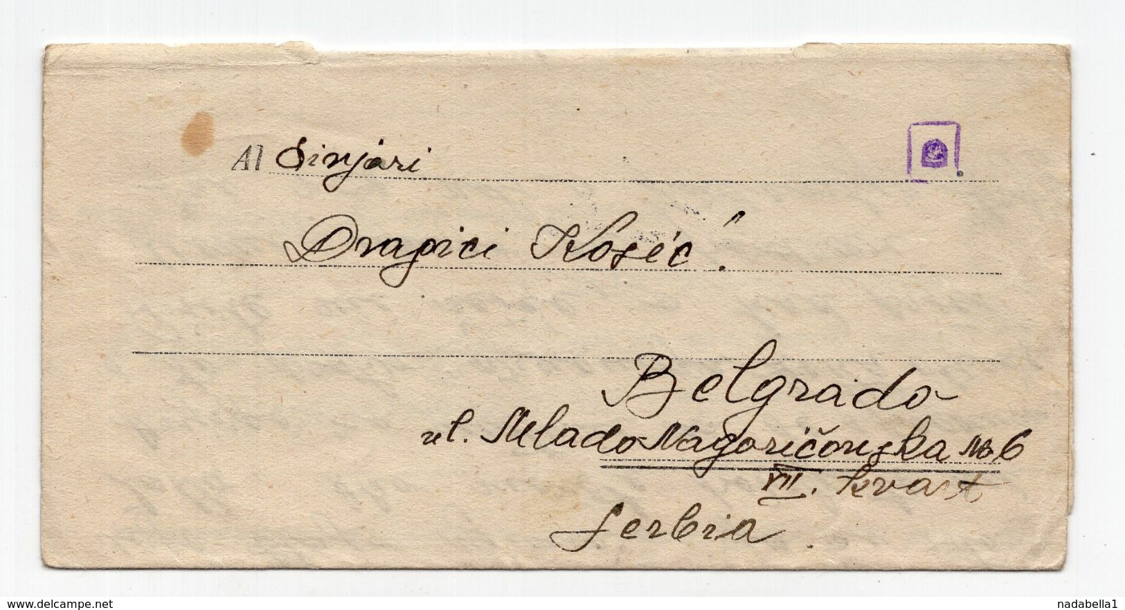 1941. WWII SERBIA,GERMAN OCCUPATION OF SERBIA,POW IN ITALY,VESTONE CAMP,CENSORED LETTER TO BELGRADE - Serbia