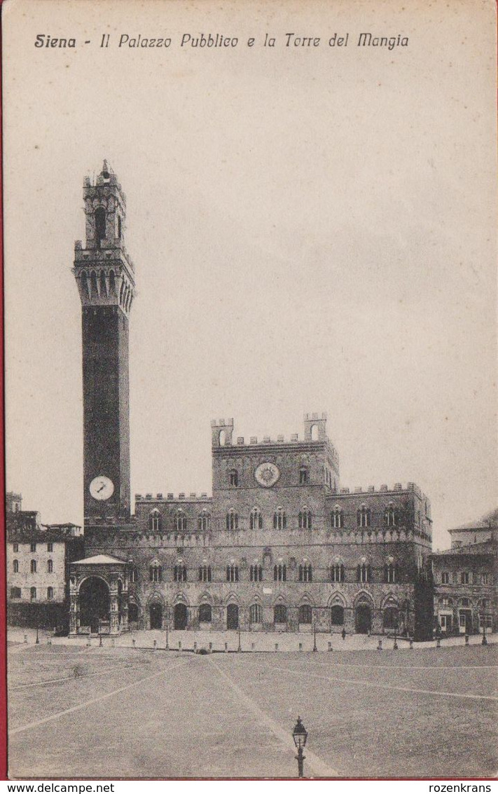 Siena - Il Palazzo Pubblico E La Torre Del Mangia Toscane CPA Postcard - Siena