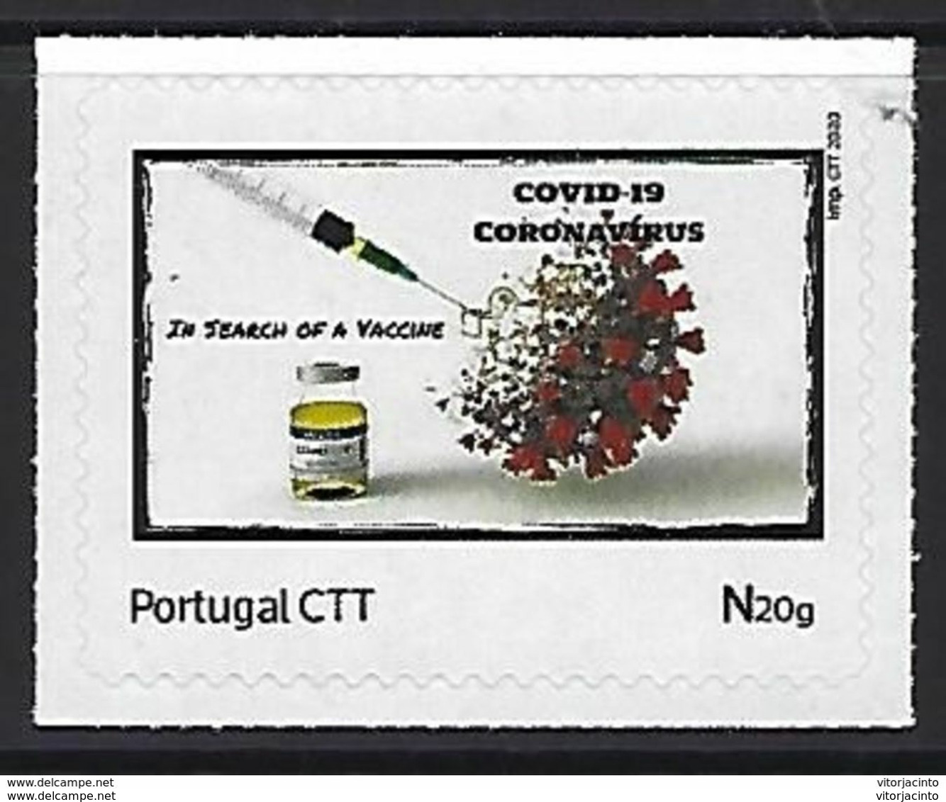 COVID-19 - PORTUGAL - Personalized Stamp (In Search Of A Vaccine) - National Mail At 20g - Malattie