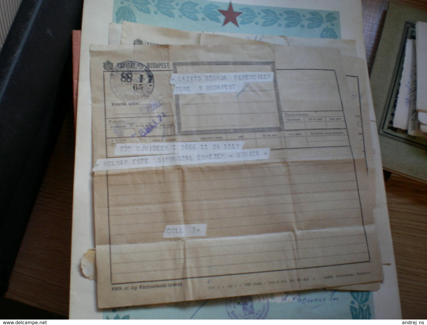 Telegram Tavirat Budapest  To Ujvidek Novi Sad 1944 WW2 - Telegrafi