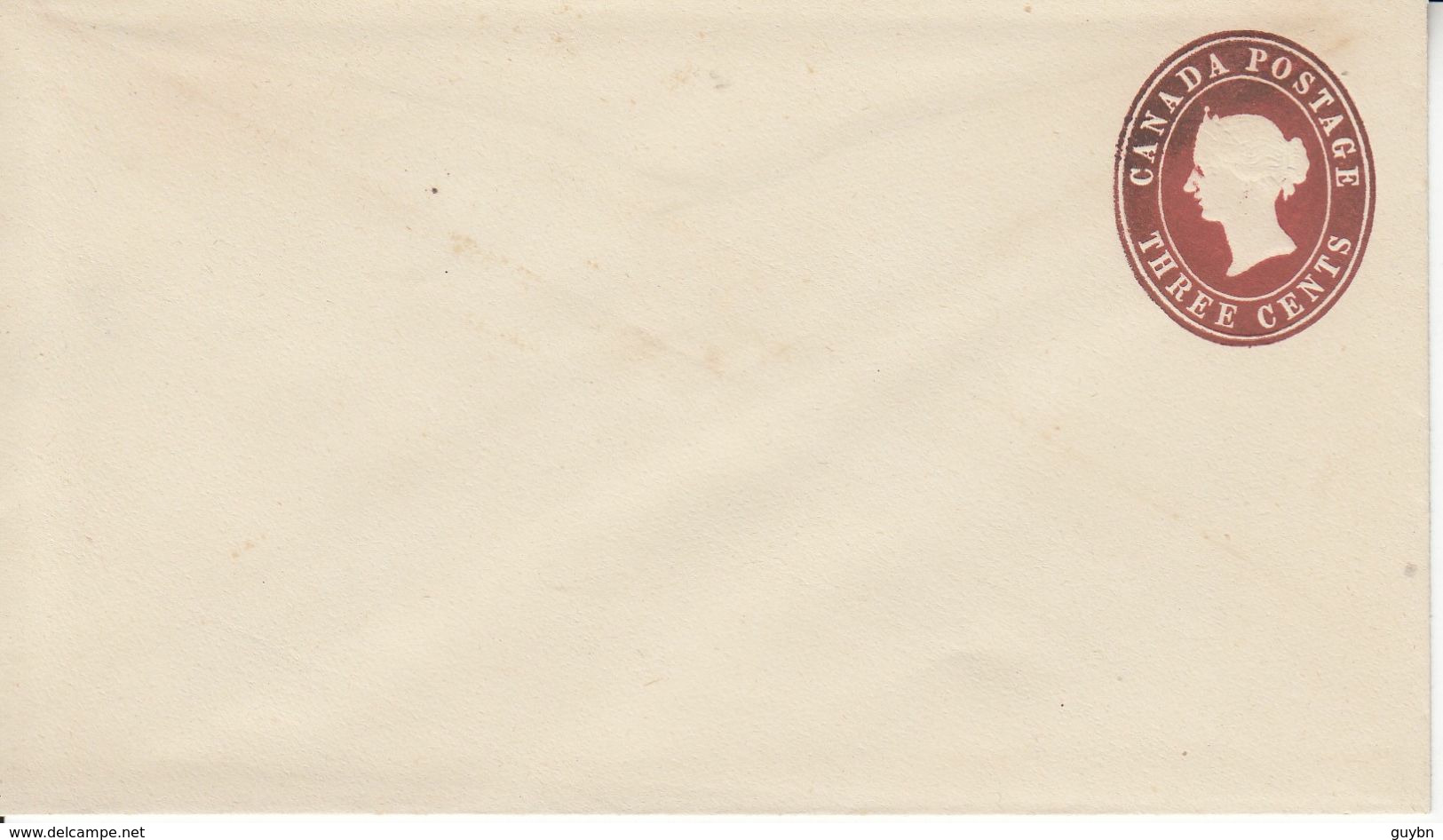 ( Canada Entier Stationery Enveloppe  .. 3 Cent  Marron .. Format 137 X 78 .. Pattes Collée !!! - 1860-1899 Reign Of Victoria