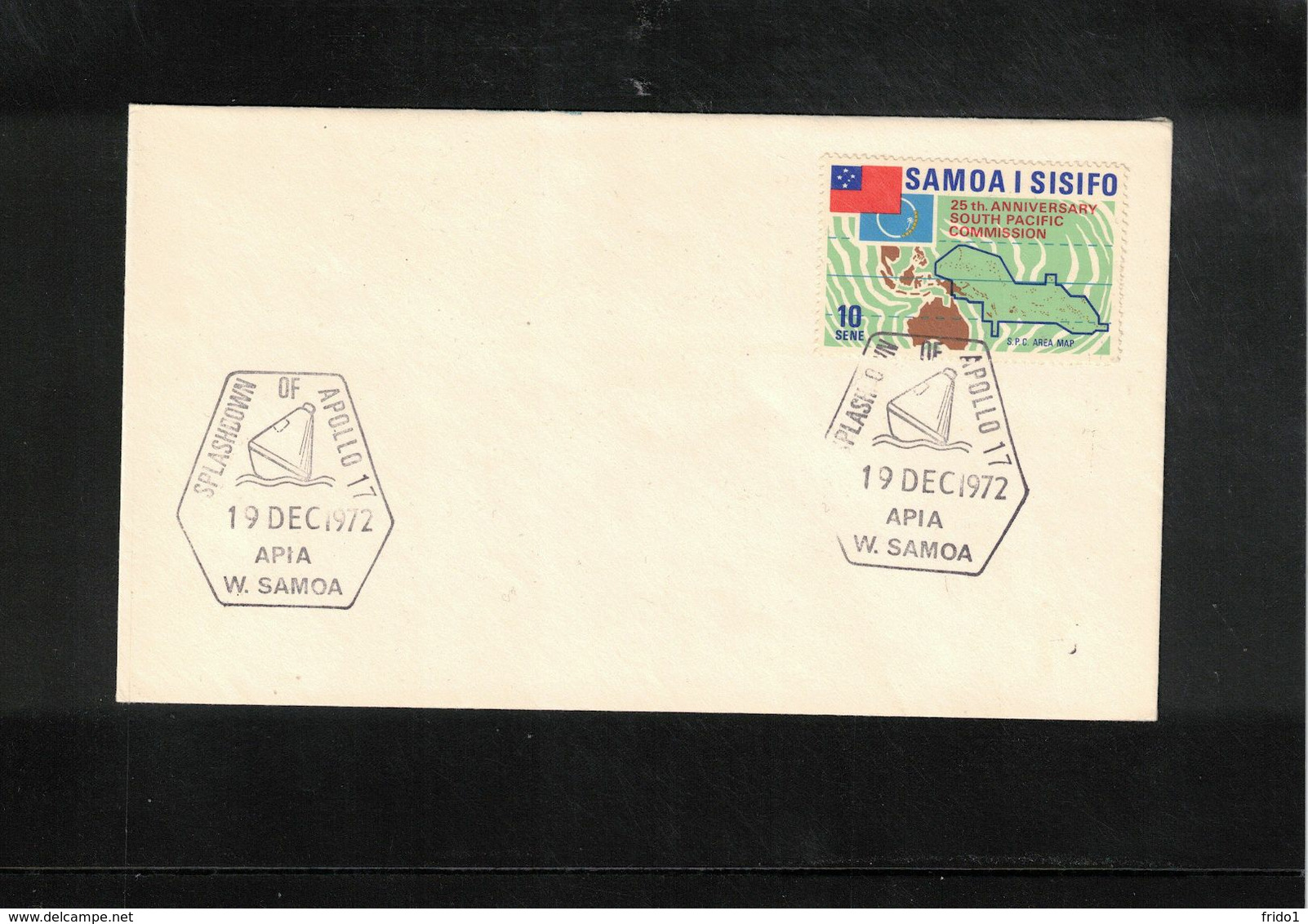 Western Samoa 1972 Space / Raumfahrt Apollo 17 Splash-down In South Pacific Interesting Letter - Ozeanien