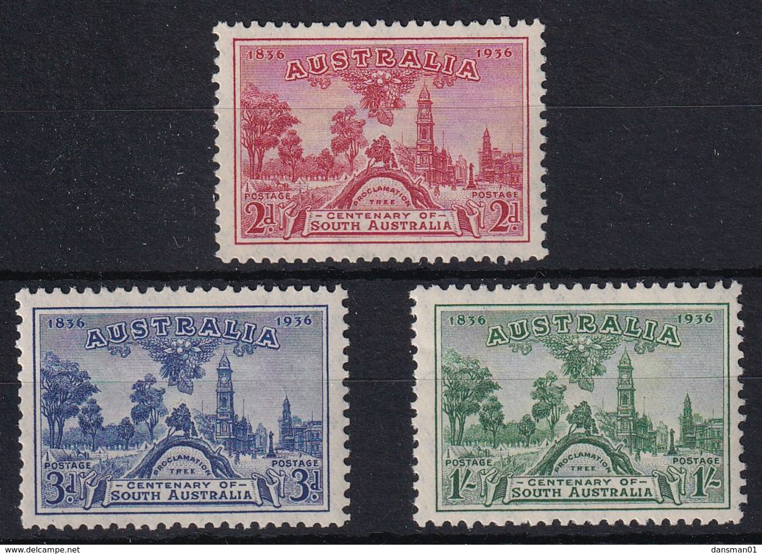 Australia 1936 South Australia SG 161-63 Mint Never Hinged - Nuevos