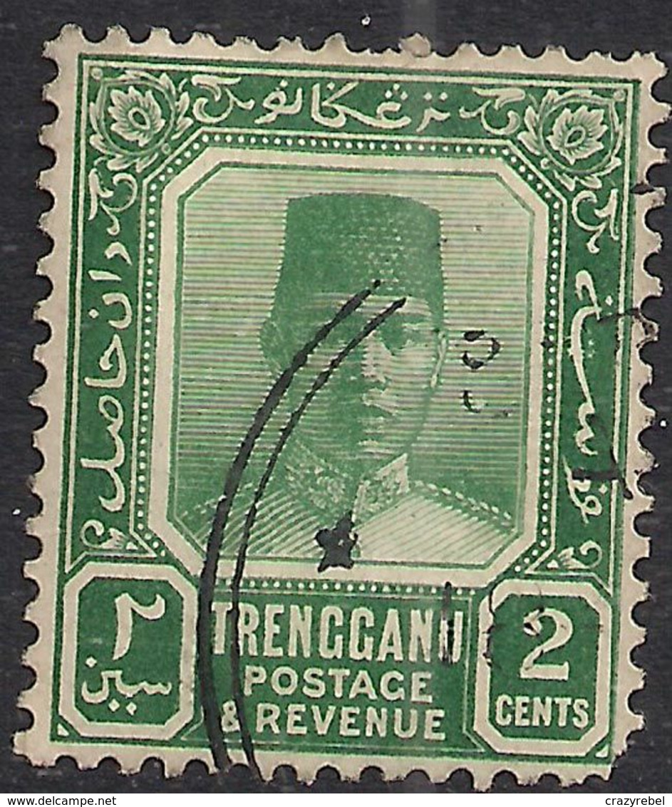 Trengganu Malaya 1921 - 41 KGV 2ct Green Sultan Suleiman Used SG 27a ( C1450 ) - Trengganu