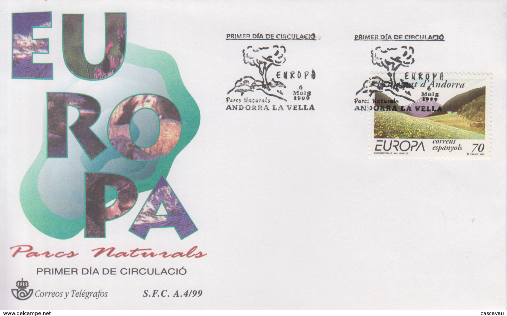 Enveloppe  FDC  1er  Jour    ANDORRE  ANDORRA    EUROPA    1999 - 1999