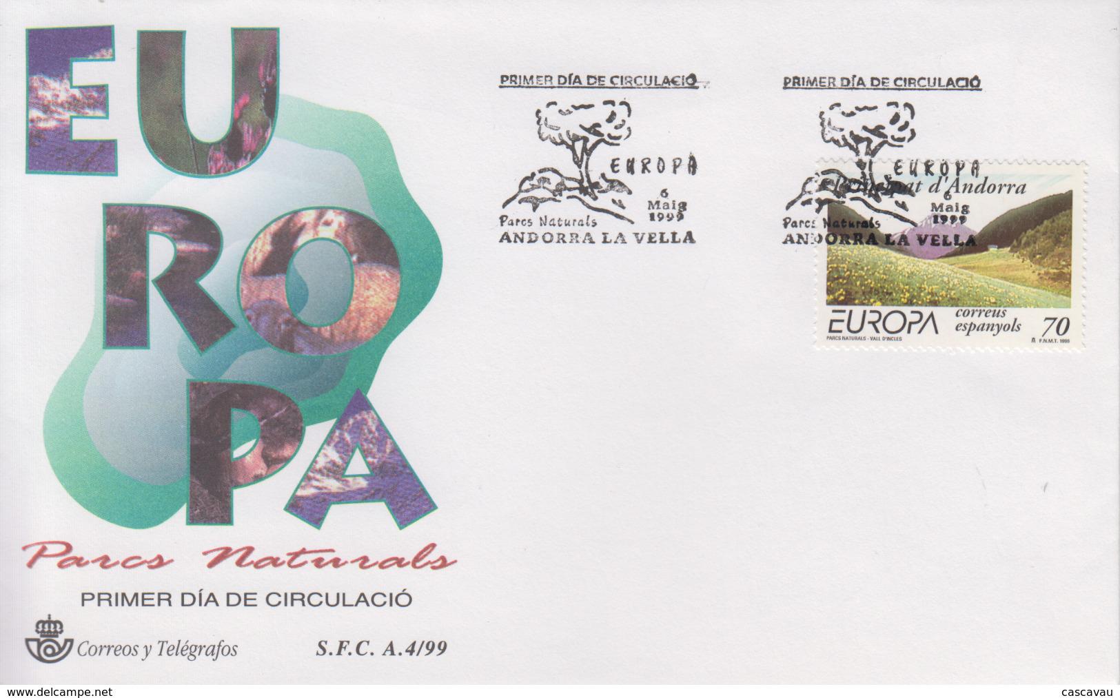 Enveloppe  FDC  1er  Jour    ANDORRE  ANDORRA    EUROPA    1999 - Andere & Zonder Classificatie