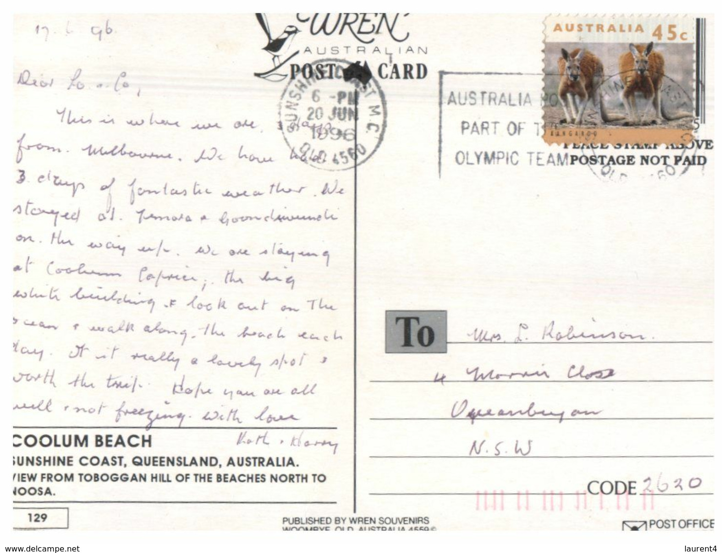 (L 7 A) Australia - QLD - Coolum Beach  (with Stamp) (129) - Sunshine Coast