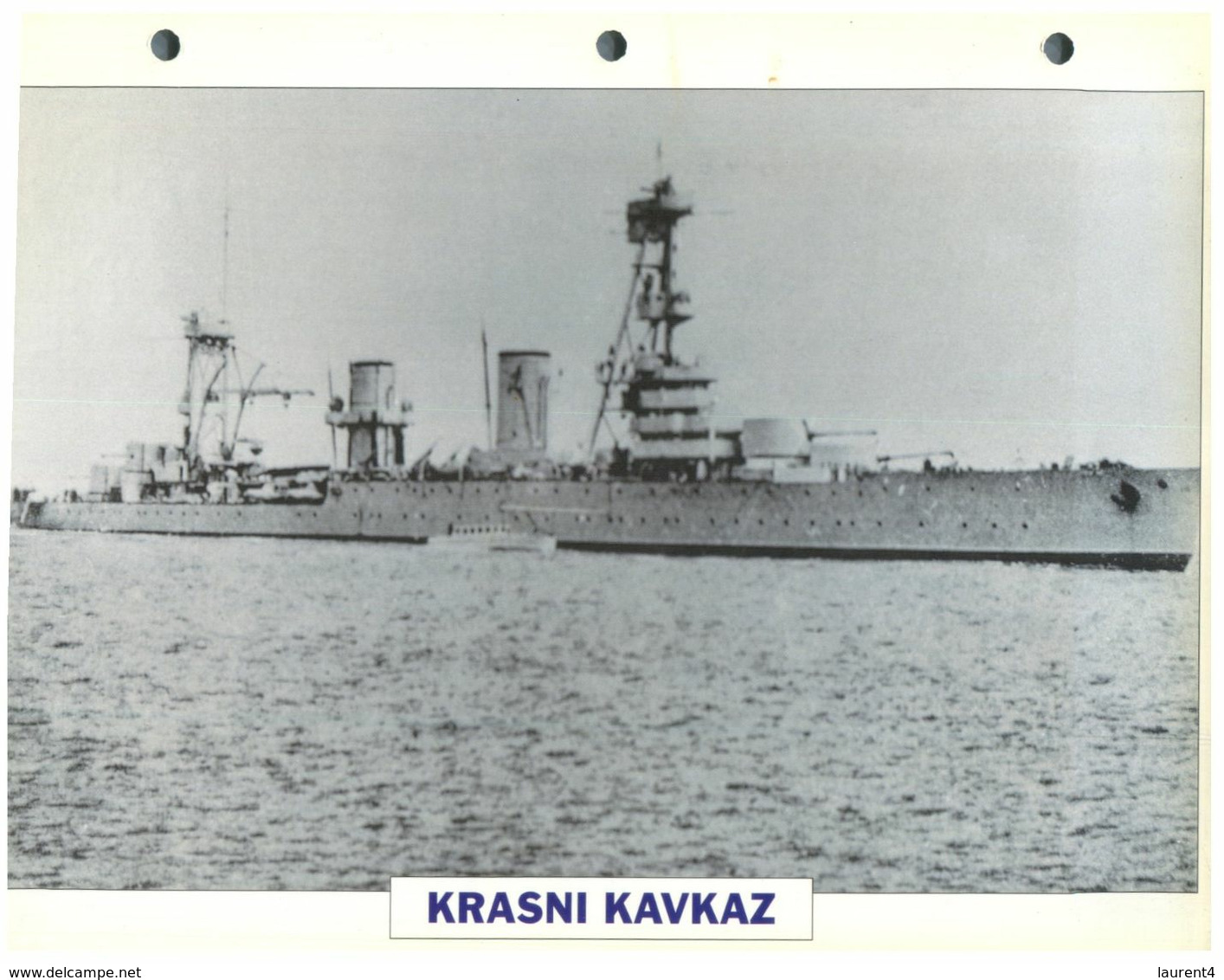 (25 X 19 Cm) (26-08-2020) - H - Photo And Info Sheet On Warship - Russia Navy - Krasni Kavkaz - Bateaux