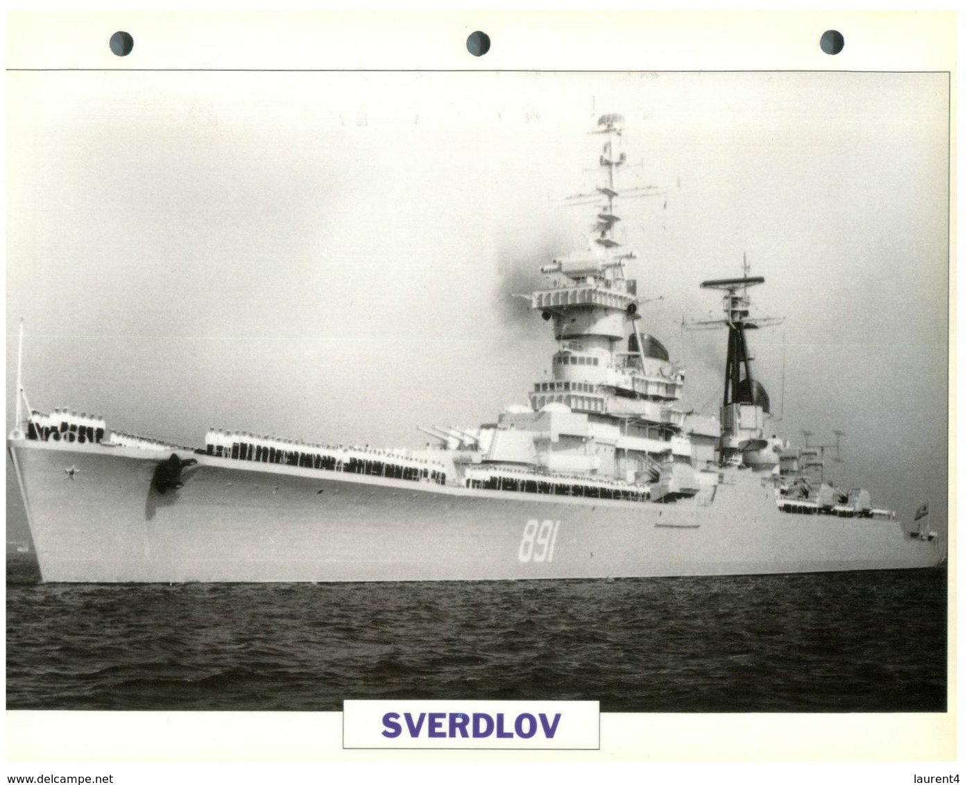 (25 X 19 Cm) (26-08-2020) - H - Photo And Info Sheet On Warship - Russia Navy - Sverdlov (891) - Bateaux