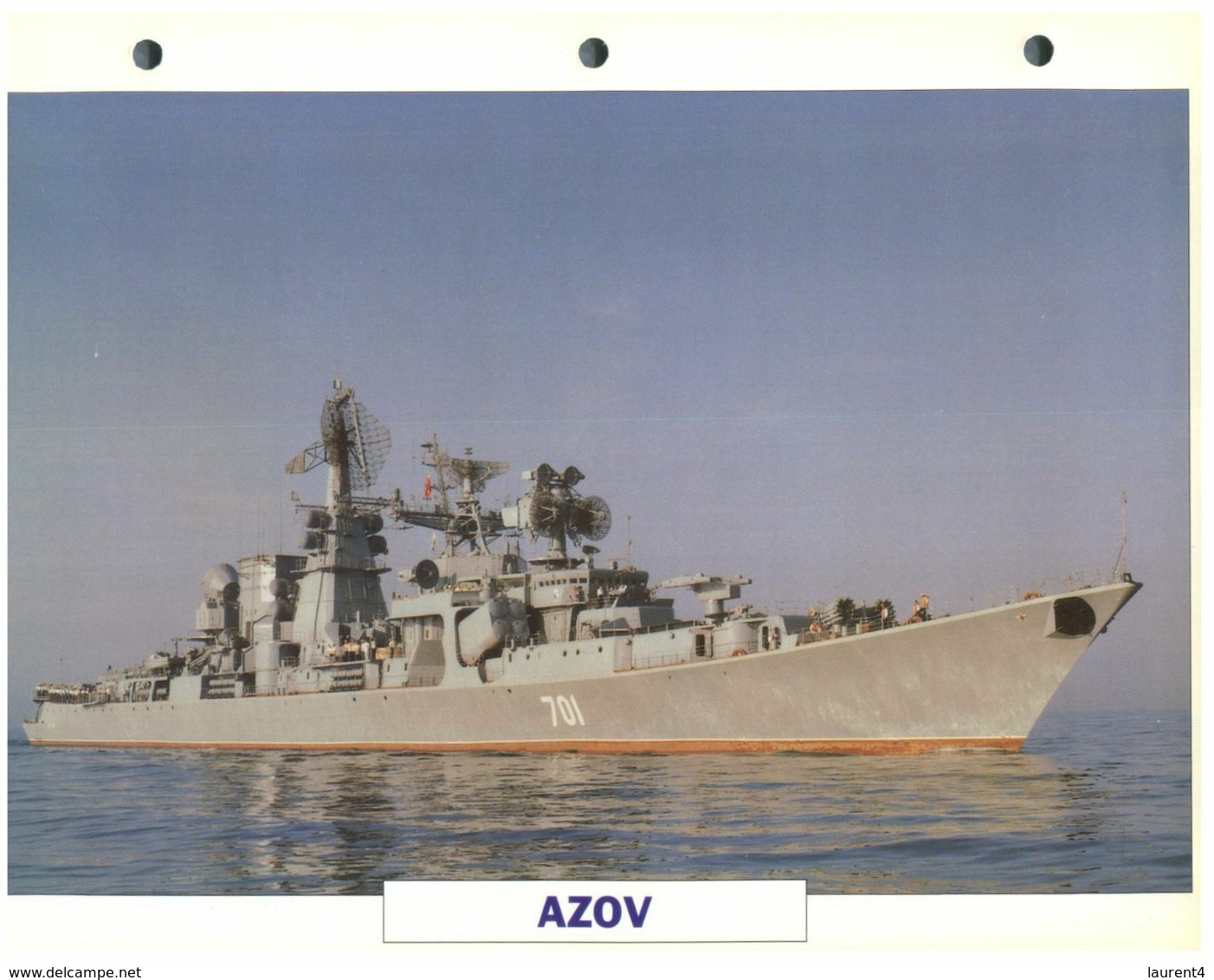 (25 X 19 Cm) (26-08-2020) - H - Photo And Info Sheet On Warship - Russia Navy - Azov (701) - Bateaux