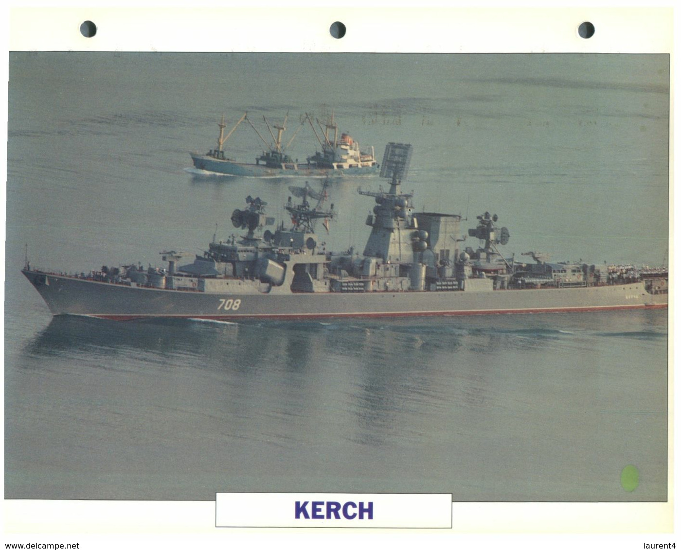 (25 X 19 Cm) (26-08-2020) - H - Photo And Info Sheet On Warship - Russia Navy - Kerch (708) - Bateaux