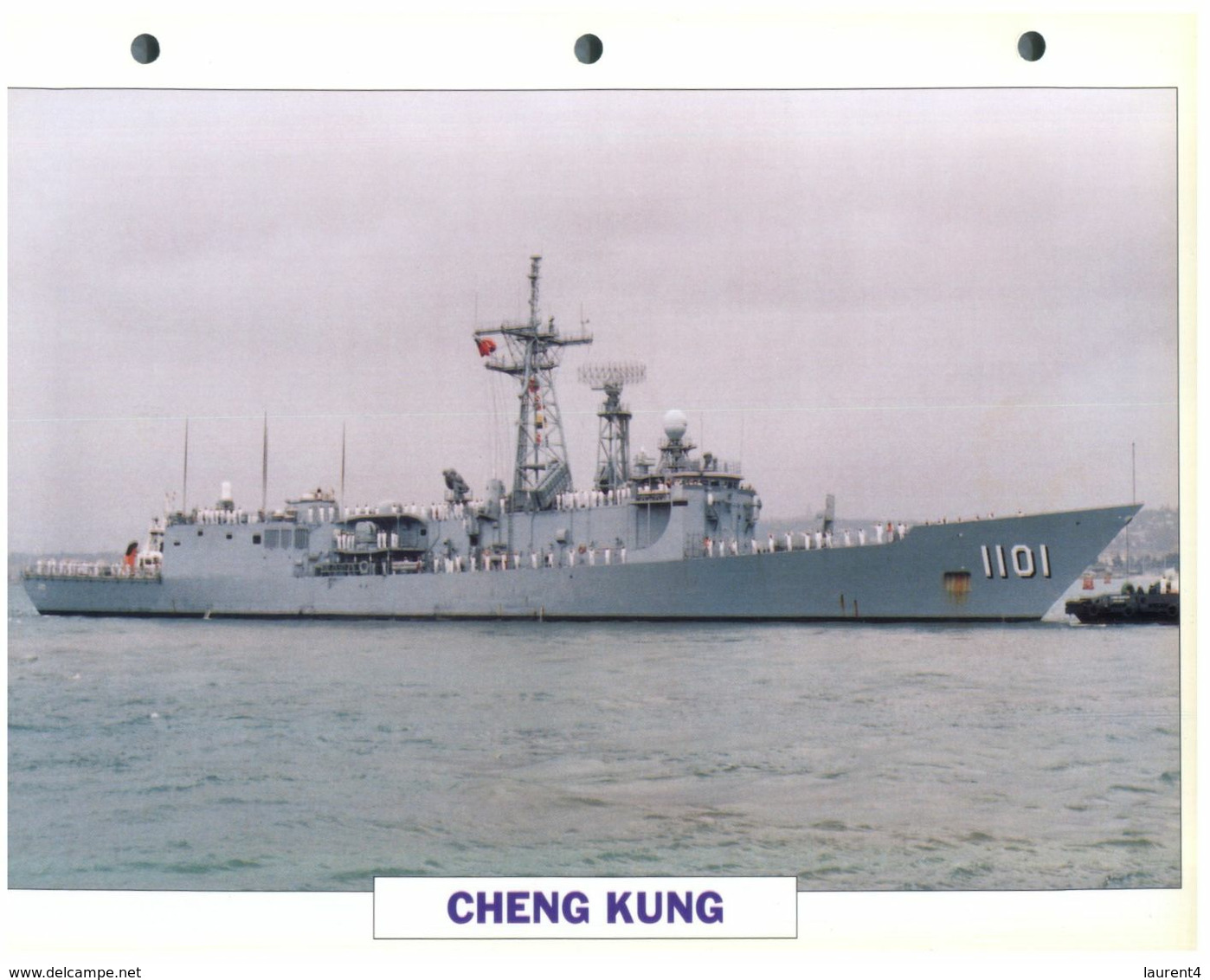 (25 X 19 Cm) (26-08-2020) - H - Photo And Info Sheet On Warship - Taiwan Navy - Chen Kung (1101) - Bateaux