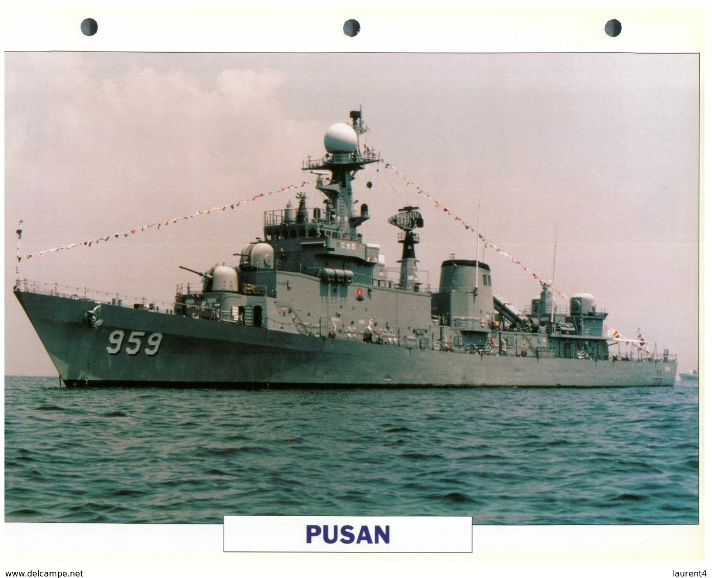 (25 X 19 Cm) (26-08-2020) - H - Photo And Info Sheet On Warship - Korean Navy - Pusan (959) - Bateaux