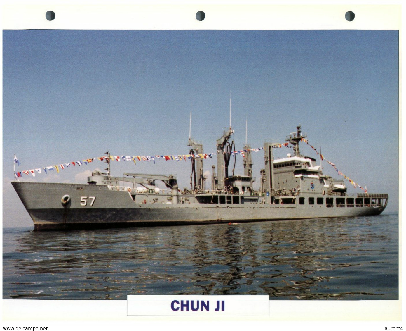 (25 X 19 Cm) (26-08-2020) - H - Photo And Info Sheet On Warship - Korean Navy - Chun Ji (57) - Bateaux