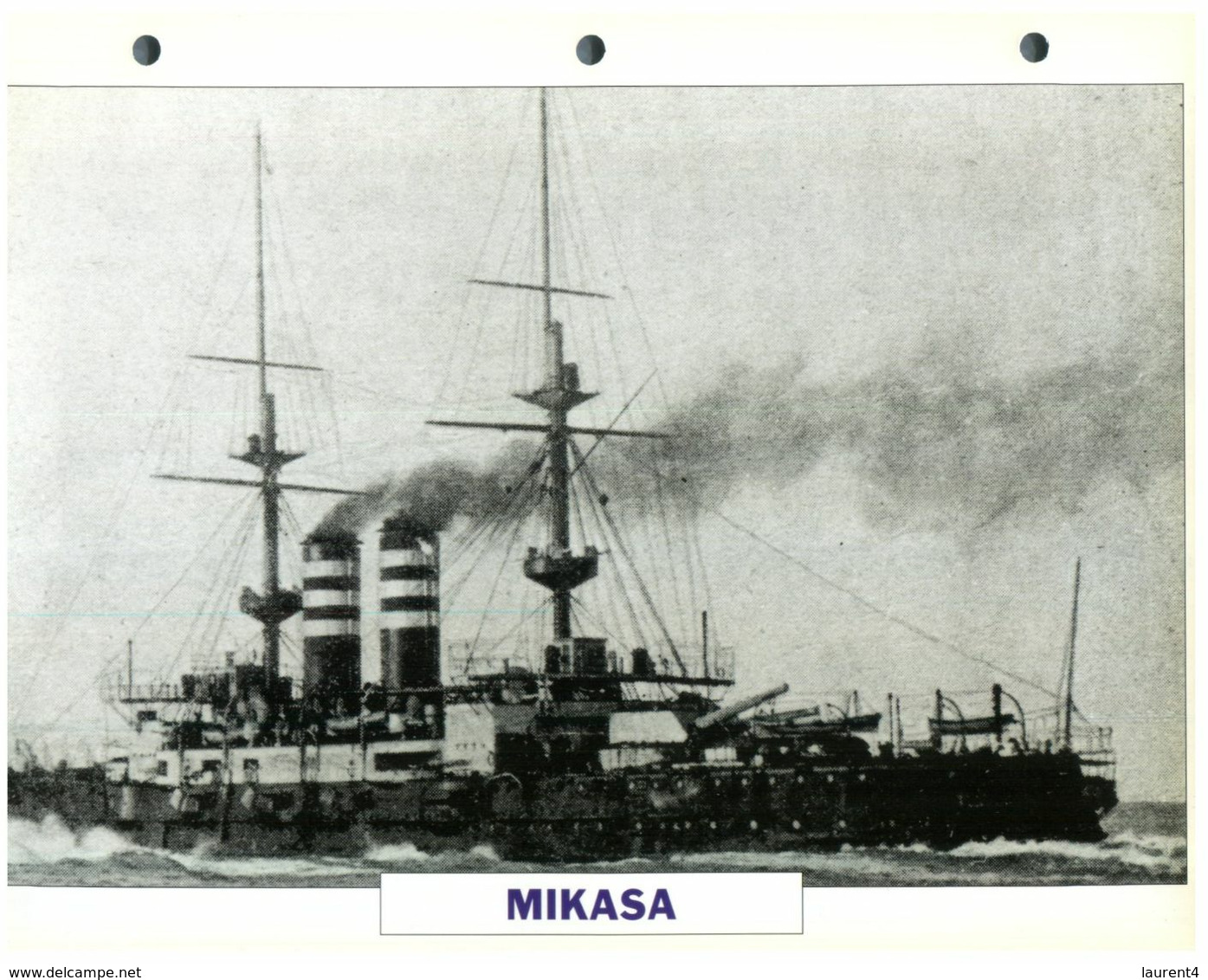 (25 X 19 Cm) (26-08-2020) - H - Photo And Info Sheet On Warship - Japan Navy - Mikasa - Bateaux