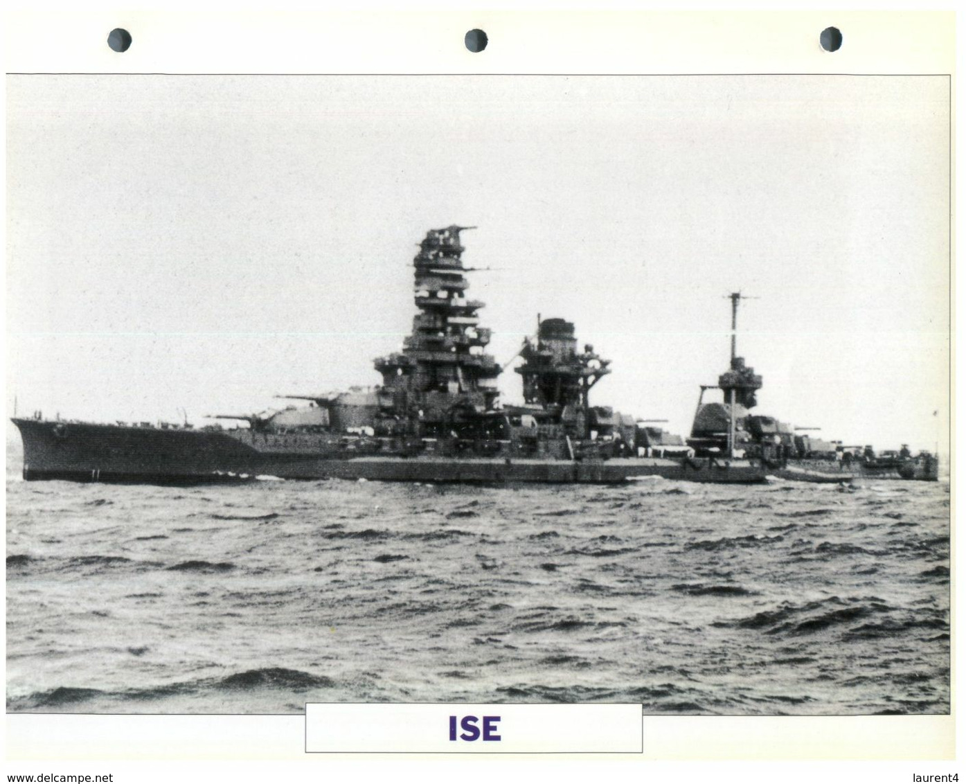 (25 X 19 Cm) (26-08-2020) - H - Photo And Info Sheet On Warship - Japan Navy - Ise - Bateaux