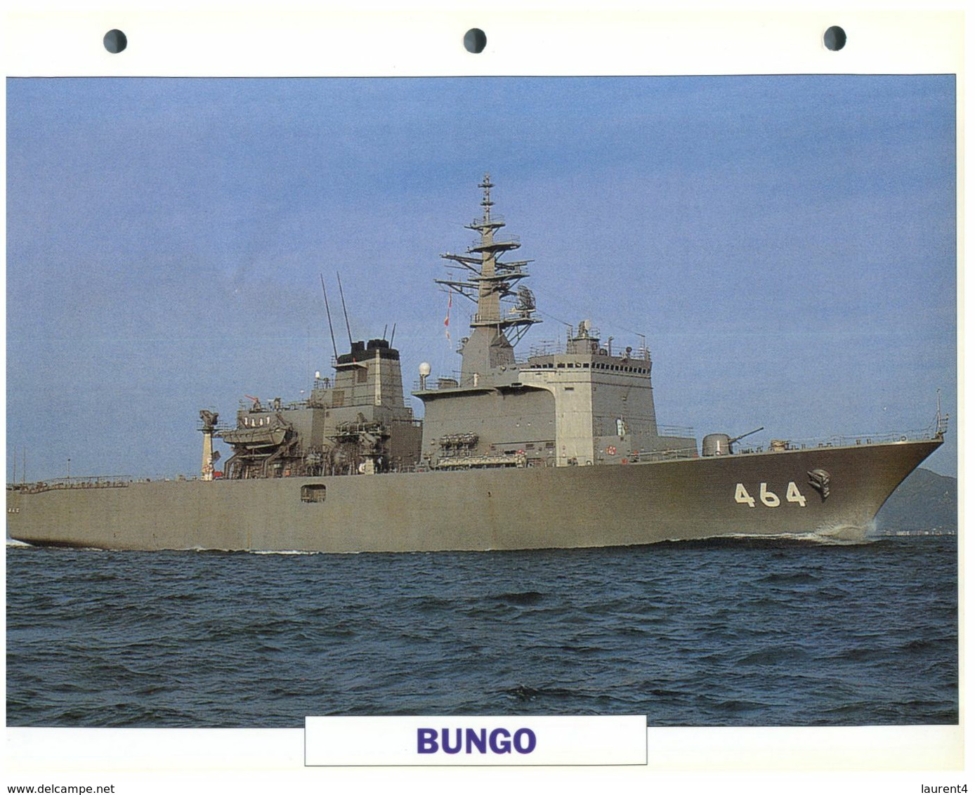 (25 X 19 Cm) (26-08-2020) - H - Photo And Info Sheet On Warship - Japan Navy - Bungo - Bateaux