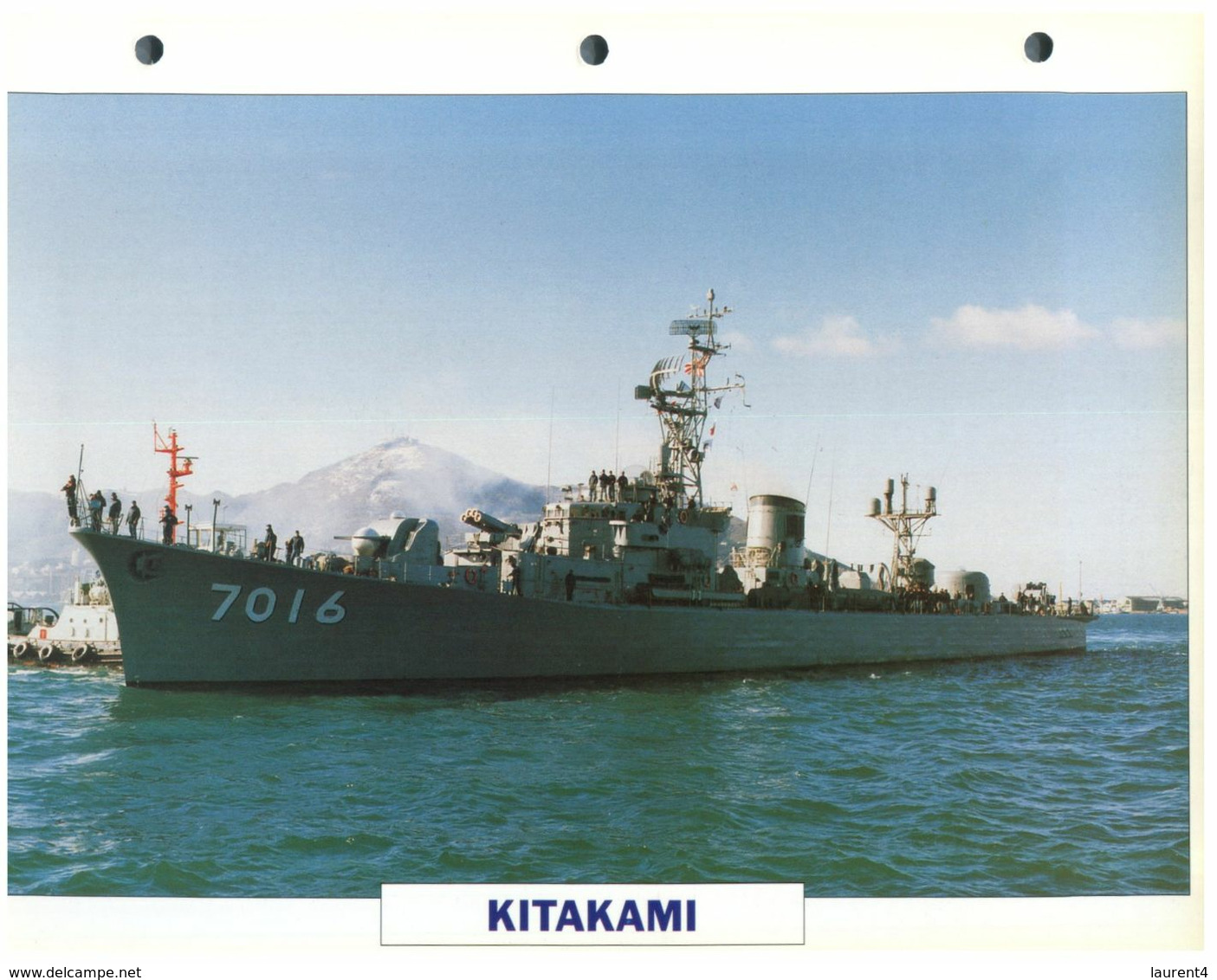(25 X 19 Cm) (26-08-2020) - H - Photo And Info Sheet On Warship - Japan Navy - Kitakami - Bateaux