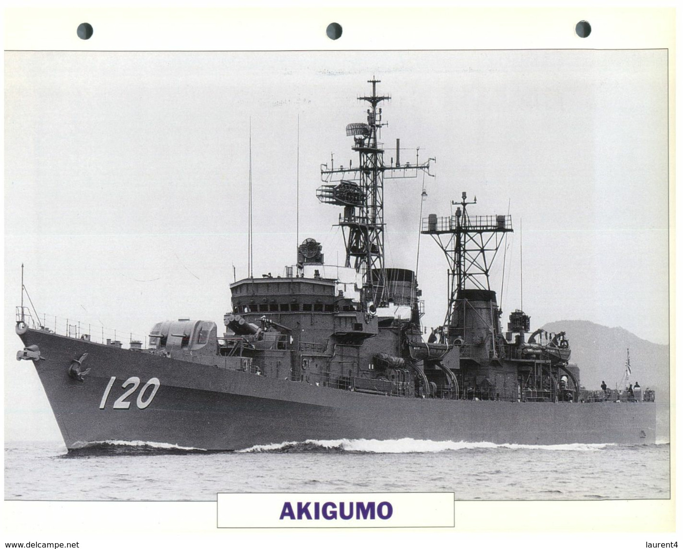 (25 X 19 Cm) (26-08-2020) - H - Photo And Info Sheet On Warship - Japan Navy - Akigumo - Bateaux