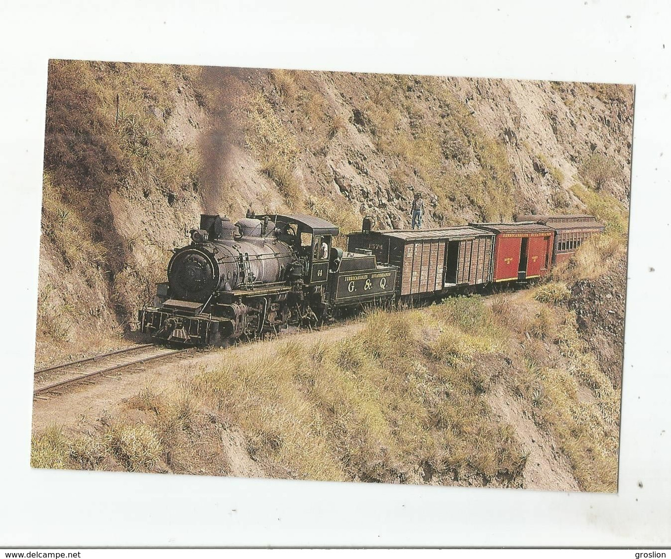 EQUATOR MIXTE TRAIN ON THE SECTION FROM SIBAMBE TO ALAUSI CLIMBING THE 1 IN 18 INCLINE AUGUST 17 TH 1988 - Ecuador