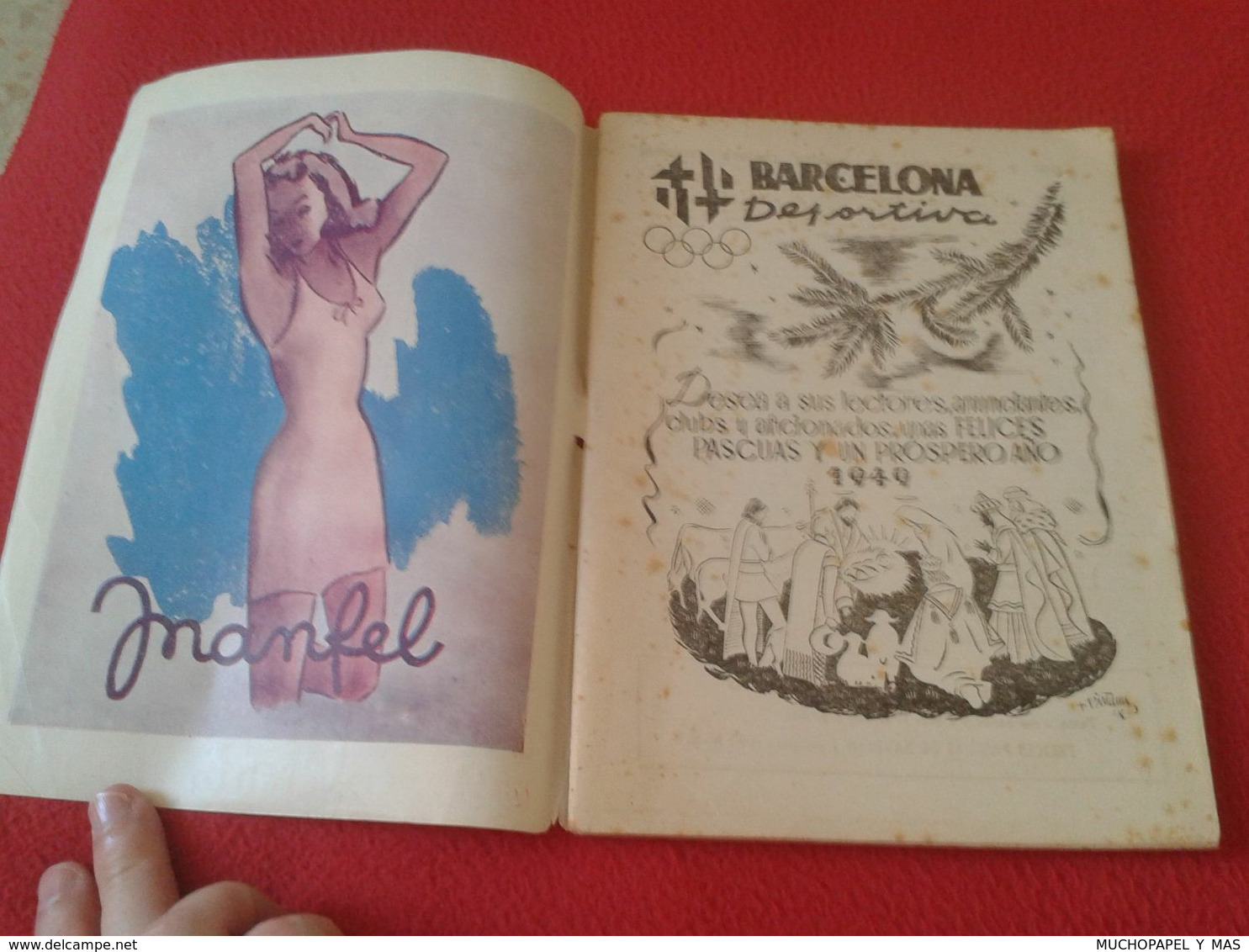 SPAIN ANTIGUA REVISTA BARCELONA DEPORTIVA 1948 ALMANAQUE 1949 ESPAÑOL, C.D. SABADELL EUROPA PUBLICIDAD VARIADA, FÚTBOL.. - [4] Themes