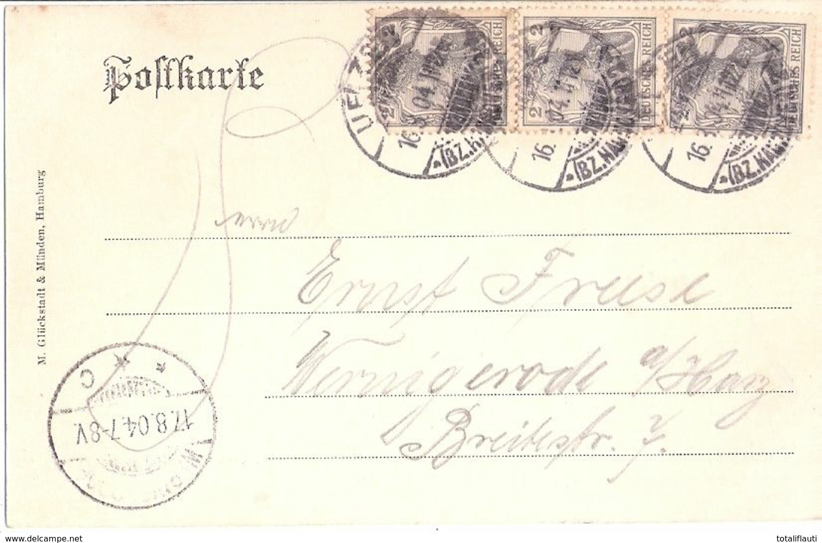 UELZEN Niedersachsen Ülzen Kreis Sparkasse Belebt Passepartout Karte 16.8.1904 Gelaufen - Uelzen