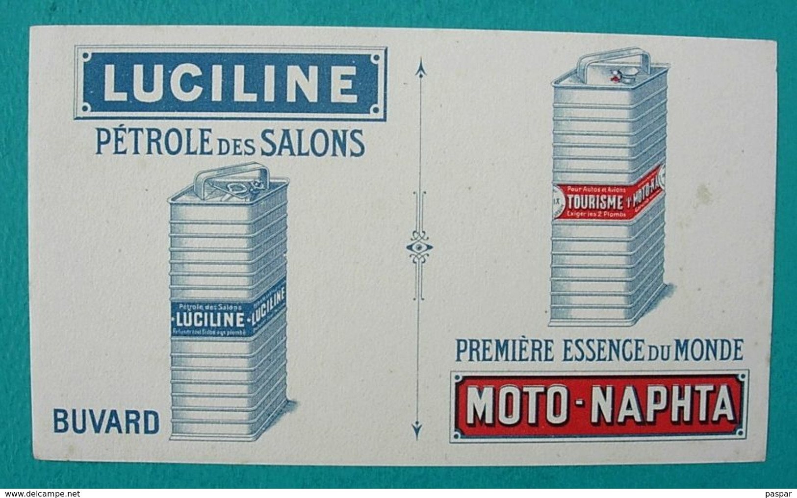 BUVARD Ancien Publicitaire - Pétrole LUCILINE, Essence Moto-Naphta - Automóviles