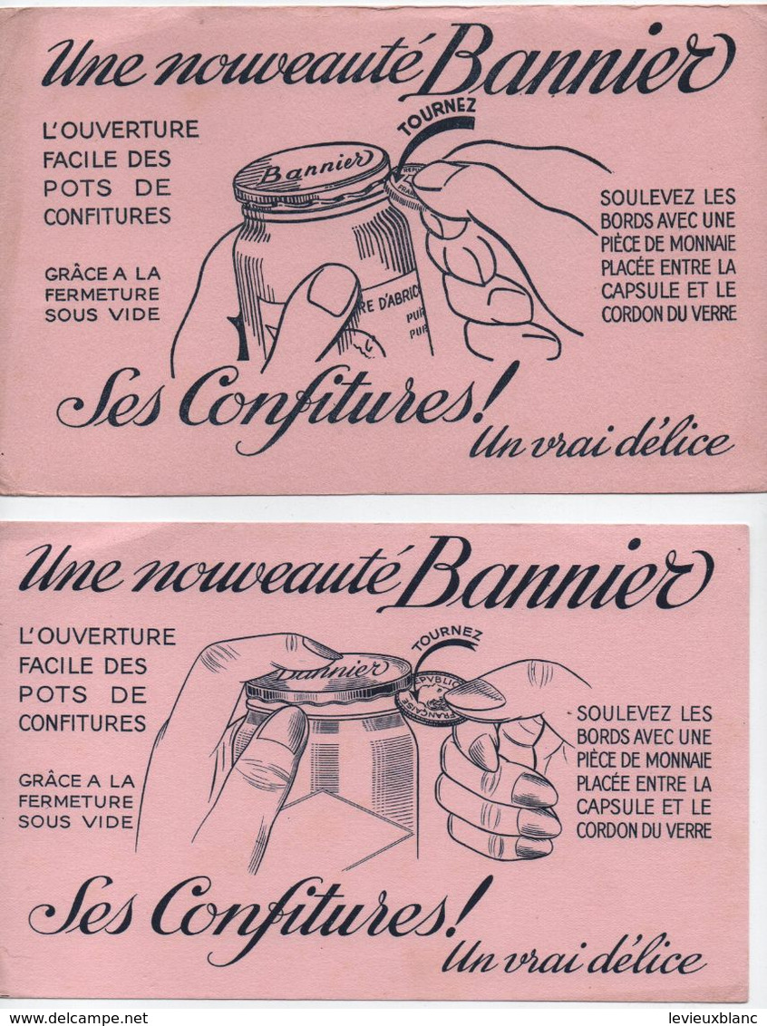 2 Buvards Anciens Différents /Confitures/ Une Nouveauté BANNIER/ Ouverture Facile  /Vers 1950-60    BUV480 - C
