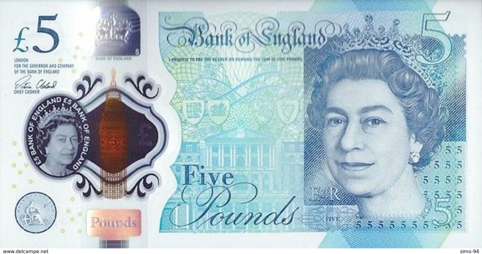 Great Britain P.394 5 Pounds  2015 Unc - 5 Pounds