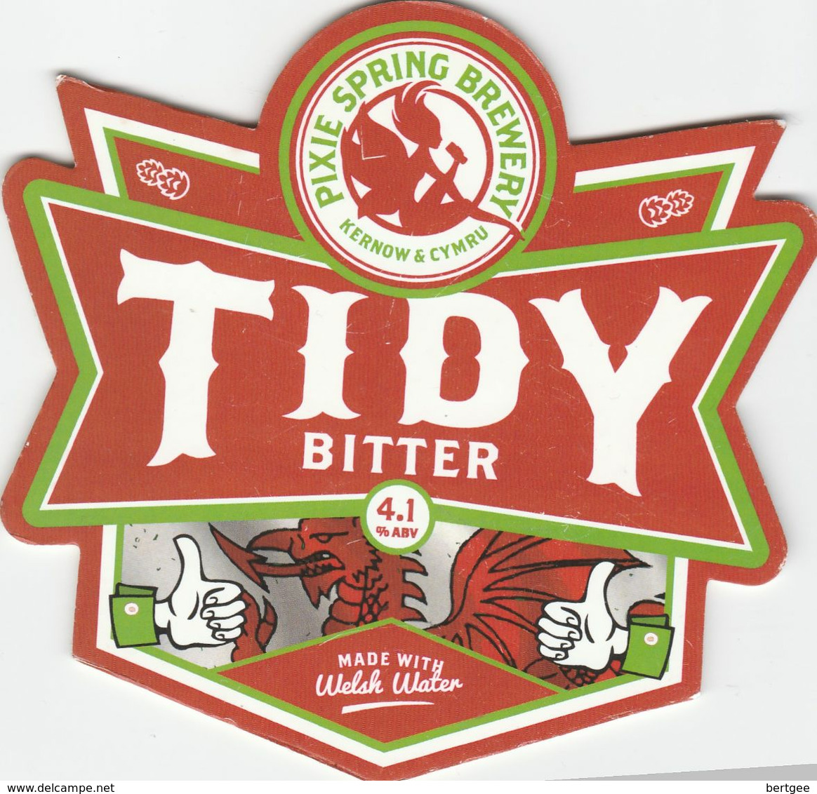 PIXIE SPRING BREWERY (TRETHOMAS, WALES) - TIDY BITTER - PUMP CLIP FRONT - Letreros