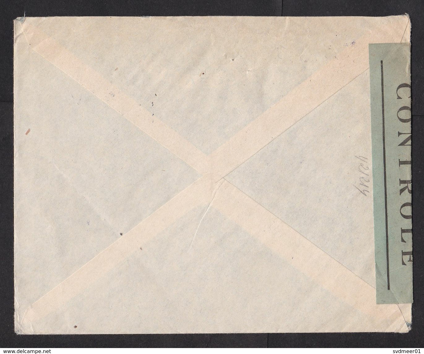 Turkey: Cover To USA, 1940s, 2 Stamps, Censored, Uncommon Blue Censor Label, World War 2, WW2 (traces Of Use) - Briefe U. Dokumente