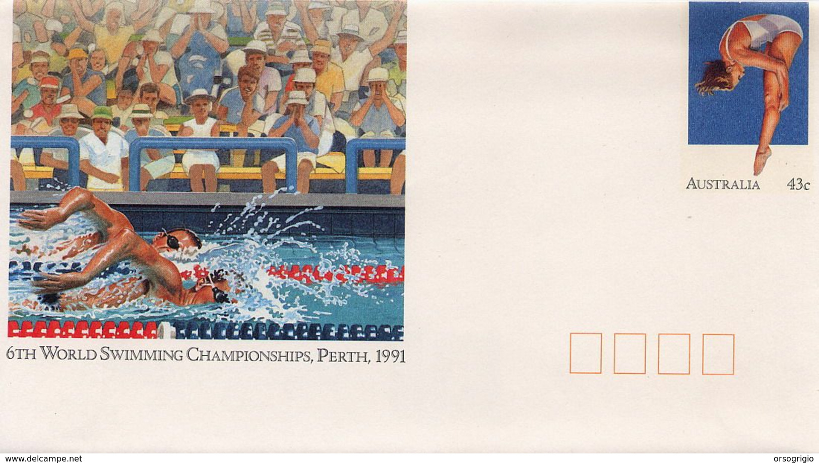 AUSTRALIA - Intero Postale - WORLD SWIMMING CHAMPIONSHIPS 1991 - Kunst- Und Turmspringen