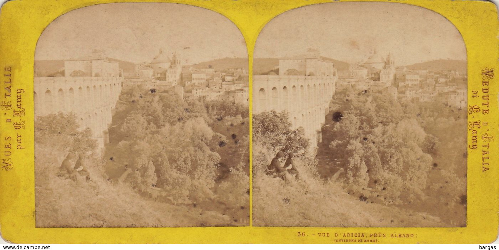 Photo Stéréo Aricia Près D'albano Rome Italie - Stereoscopic