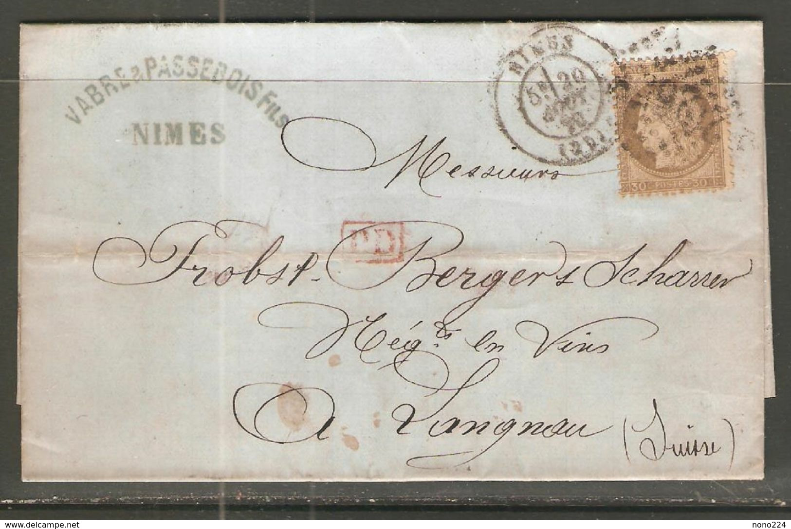 Lettre De 1878 ( France ) - 1871-1875 Ceres