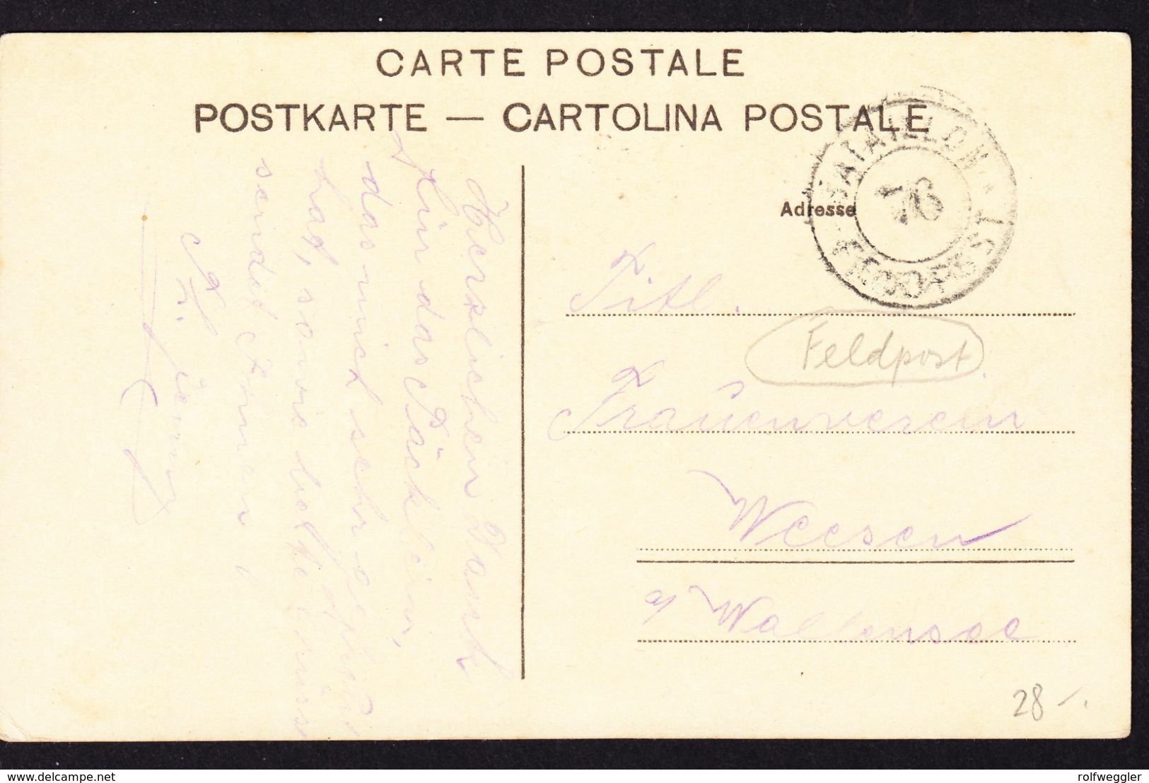 Um 1916 AK Val Bregaglia. Postkutsche In Stampa. Mit Feldpost Stempel Nach Weesen Gelaufen. - Bregaglia