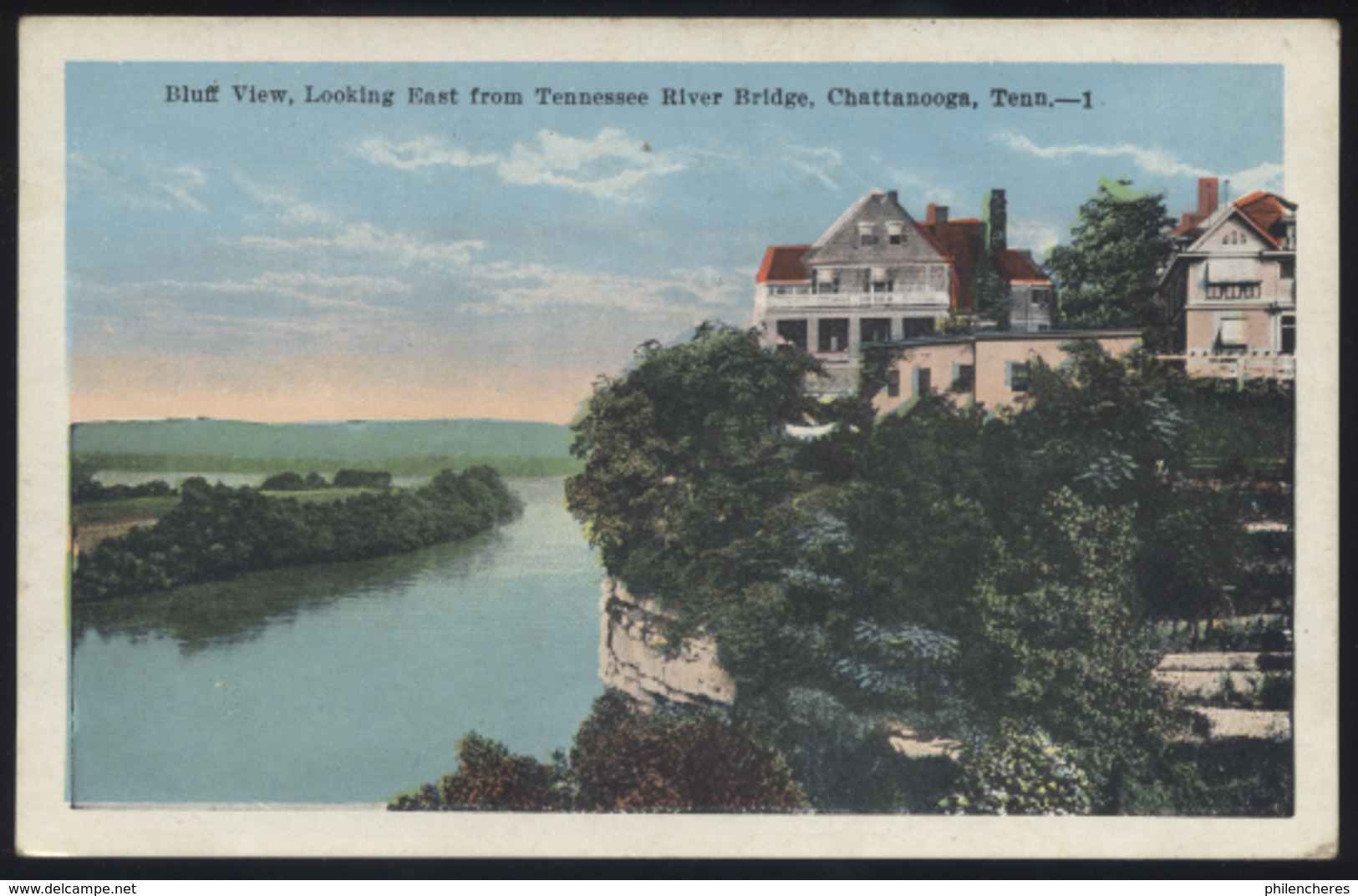 CPA - (Etats-Unis) Bluff View, Looking East From Tennessee River Bridge, Chattanooga, Tenn. - Chattanooga