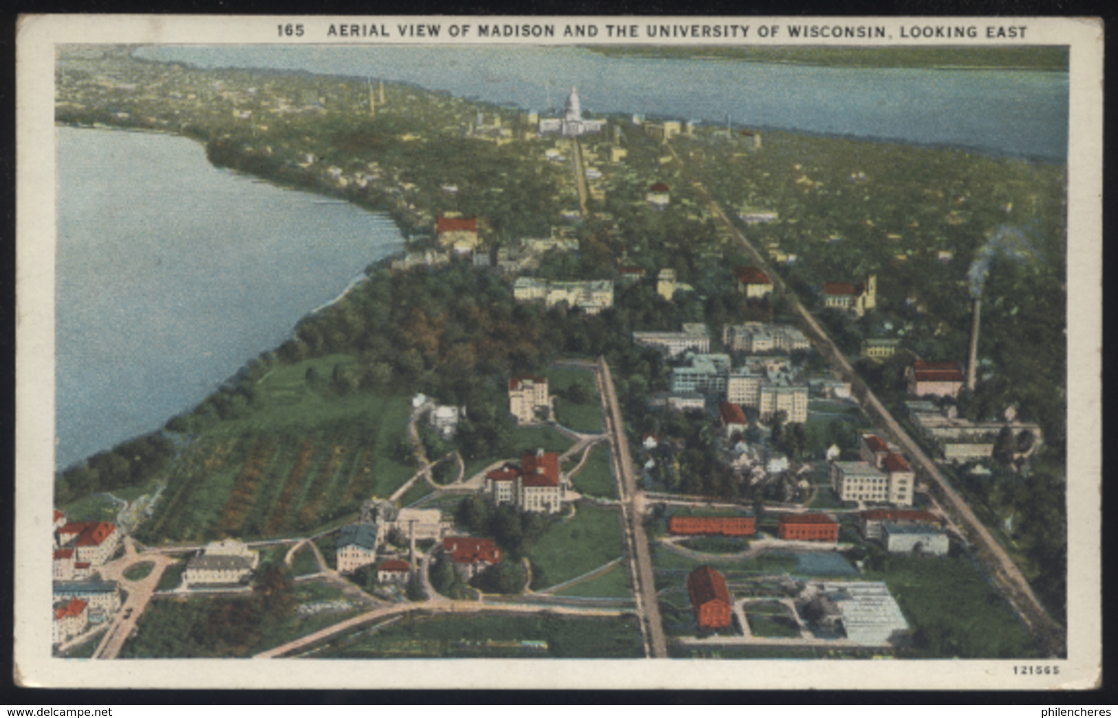 CPA - (Etats-Unis) Aerial View Of Madison And The University Of Wisconsin, Looking East - Madison