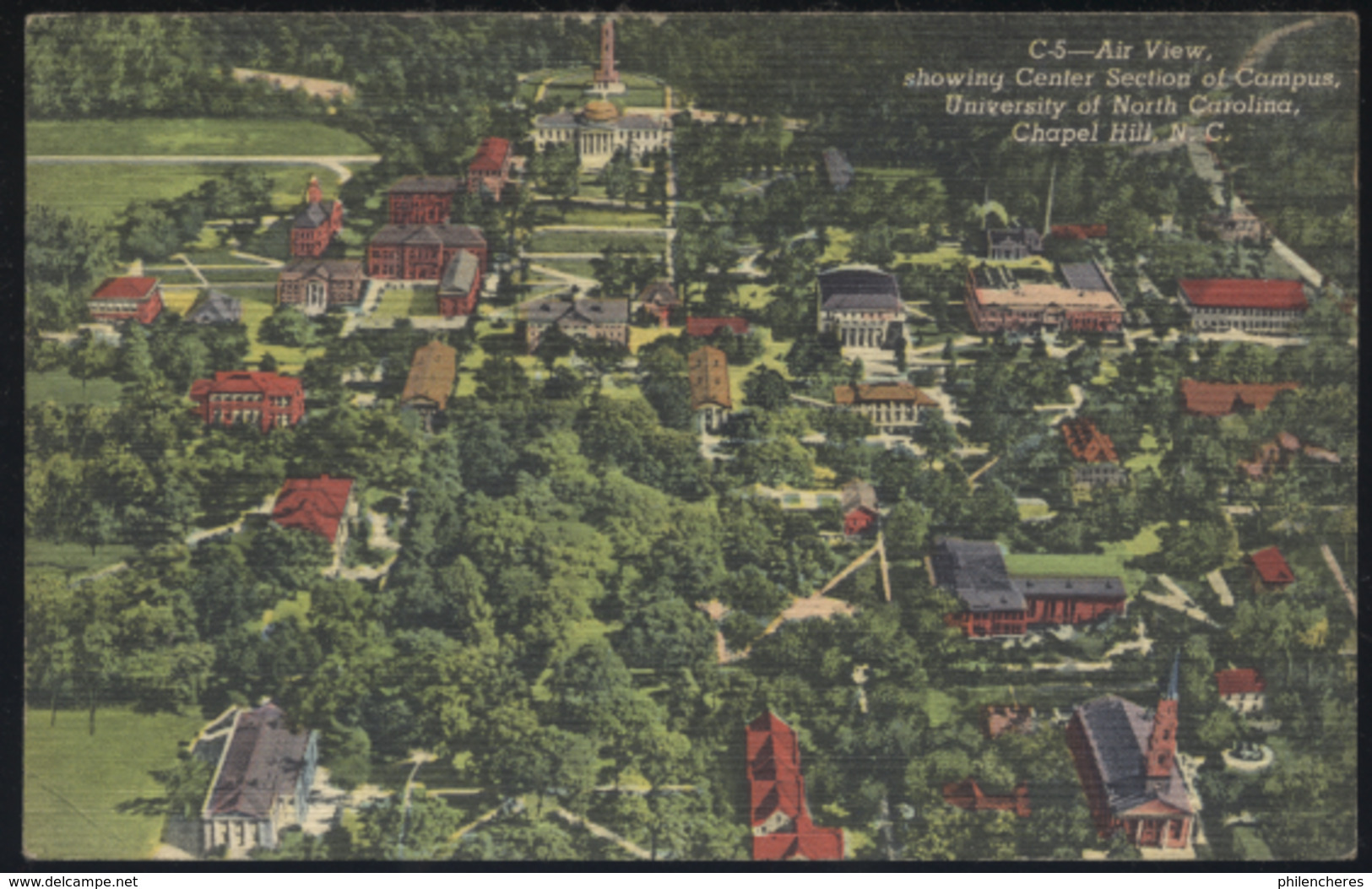 CPA - (Etats-Unis) Air View, Showing Center Section Of Campus, University Of North Carolina, Chapel Hill, N.C. - Chapel Hill