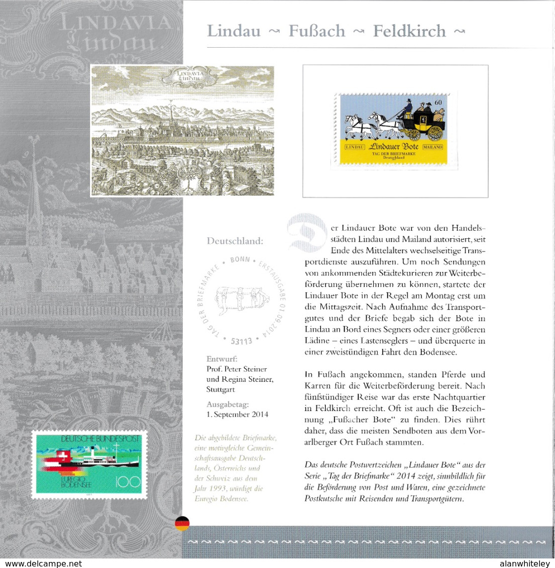 GERMANY/AUSTRIA/SWITZERLAND/LIECHTENSTEIN 2014 Lindau Messenger Service: Souvenir Folder UM/MNH - Briefe U. Dokumente