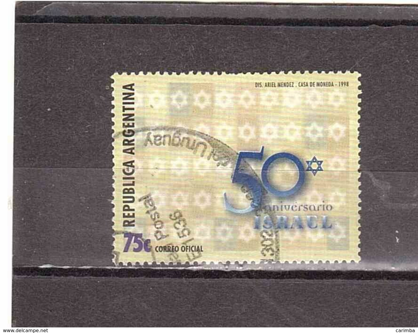 1998 75c 50°ANIVERSARIO ISRAEL - Gebraucht