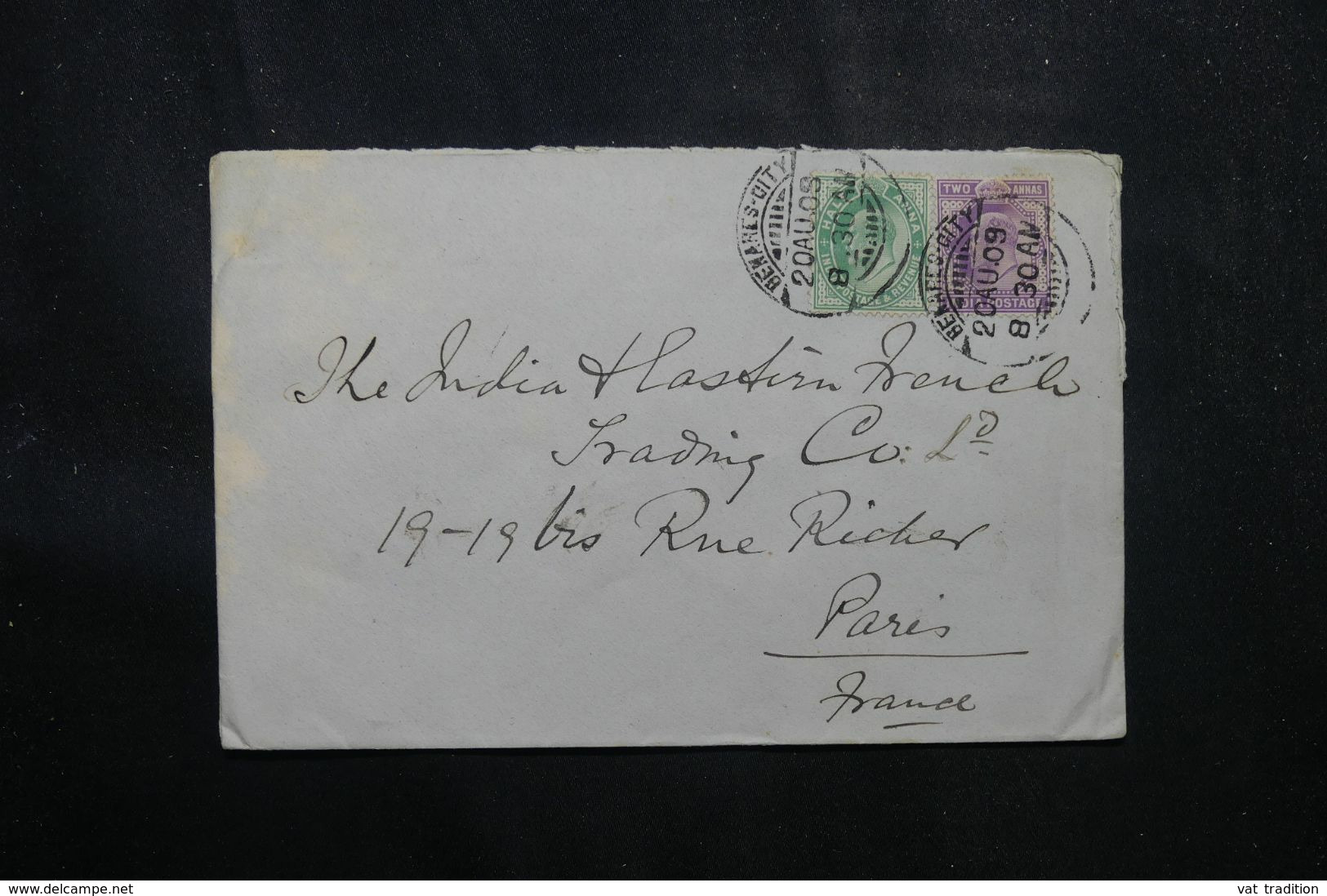 INDE - Enveloppe Commerciale De Beneres City En 1909 Pour Paris - L 70149 - 1902-11 King Edward VII