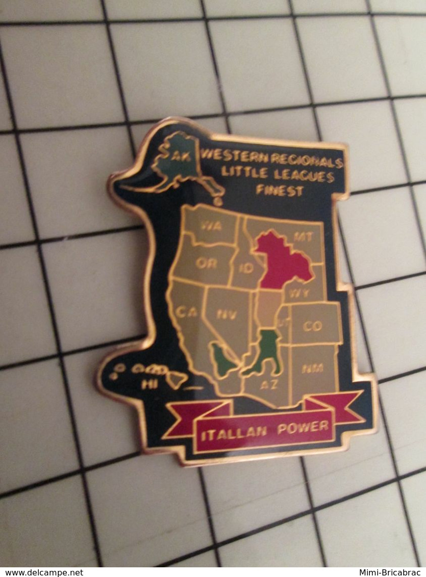 715A Pins Pin's / Rare & Belle Qualité THEME SPORTS / BASEBALL ITALIAN POWER WESTERN REGIONAL LITTLE LEAGUES FINEST - Baseball