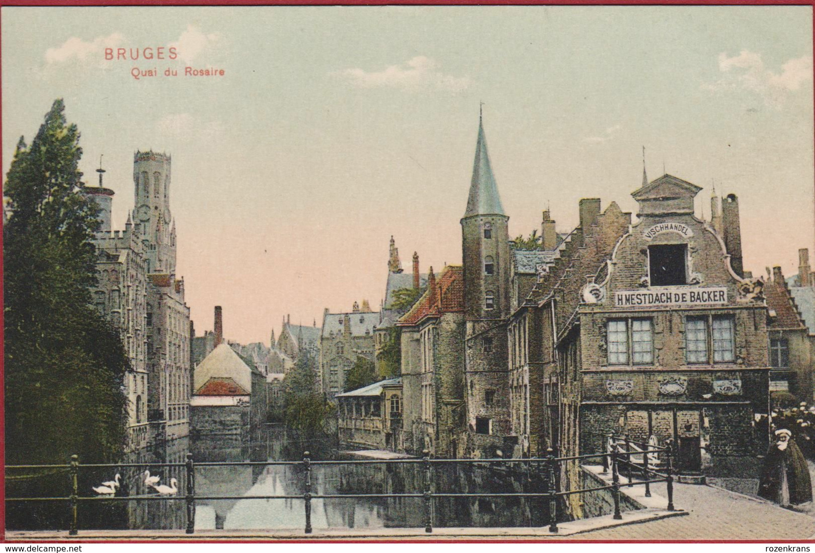 Brugge Bruges Reien Quai Du Rosaire Rozenhoedkaai Vishandel Visschandel Mestdach De Backer Canal (In Very Good Condition - Brugge